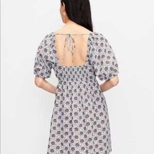 Beach Floral Square Neck Mini Dress